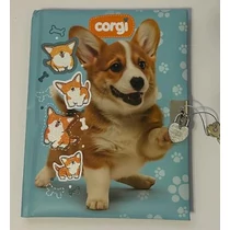 Emlékkönyv Junior 80 lapos lakattal Corgi sima lapokkal