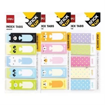 Jelölőcímke, FUN, papír, 5x30 lap, 45x15 mm, DELI "Stick UP", mintás