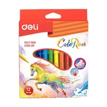 Filctollkészlet, 1,0 mm, DELI "ColoRun", 12 különböző szín