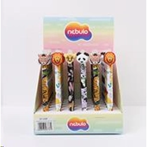 Zselés toll, nyomógombos, radírozható, Vadmacskák és Panda, Nebulo 36 db / display