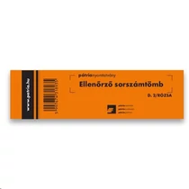 Ellenőrző sorszámtömb 100 lapos 146x40mm D.2 rózsa/piros