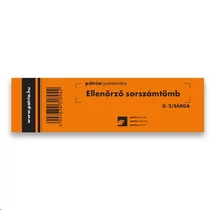 Ellenőrző sorszámtömb 100 lapos 146x40mm D.2 sárga