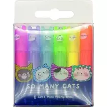 Filc szövegkiemelő M&G 6 db-os So Many Cats Neon, 6 db-os, illatos, mini, 1-4 mm, AHM22574
