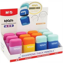 Hegyező 2 lyukú, tartályos, radírral M&G "Kacaco" (12)