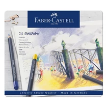 Színesceruza-készlet 24db-os hengeres test GOLDFABER fém dobozban