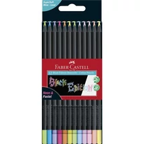 Színesceruza-készlet 12db-os háromszögletű BLACK EDITION fekete testű neon+pasztell