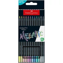 Színesceruza-készlet 12db-os háromszögletű BLACK EDITION fekete testű metál