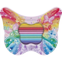 Színesceruza-készlet 20db-os háromszögletű SPARKLE pillangós fém dobozban (12db alap +8db pasztell szín)