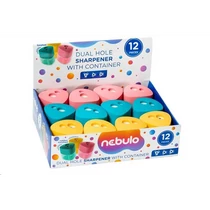 Hegyező, kétlyukú tartályos, nagy, vegyes színek, Nebulo (12)