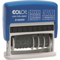 Dátum- és szövegbélyegző, 12 féle szöveggel, COLOP "S120/WD"