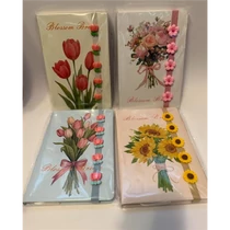 Notesz gumis A/5 vonalas , virágmintás 100lapos ICU-6001-A/5