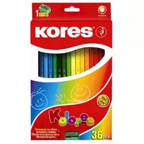 Színes ceruza készlet, hatszögletű, KORES "Hexagonal", 36 különböző szín