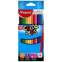 Színes ceruza készlet, háromszögletű, MAPED "Color`Peps Star", 12 különböző szín