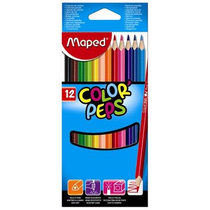 Színes ceruza készlet, háromszögletű, MAPED "Color`Peps Star", 12 különböző szín