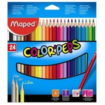 Színes ceruza készlet, háromszögletű, MAPED "Color`Peps Star", 24 különböző szín