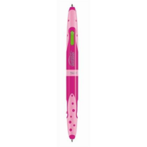 Golyóstoll, 0,5 mm, kétvégű, rózsaszín tolltest, MAPED "Twin Tip", 4 vidám szín