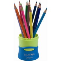 Színes ceruza készlet, háromszögletű, összecsukható tartó, MAPED "Color`Peps", 12 különböző szín