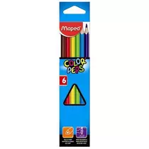 Színes ceruza készlet, háromszögletű, MAPED "Color`Peps Star", 6 különböző szín