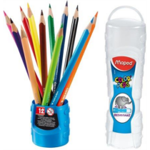 Színes ceruza készlet, háromszögletű, felakasztható műanyag tartó, MAPED "Color`Peps Squeezy", 12 különböző szín
