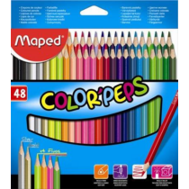 Színes ceruza készlet, háromszögletű, MAPED "Color`Peps Star", 48 különböző szín