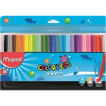 Filctoll készlet, 2 mm, kimosható, MAPED "Color`Peps Ocean", 24 különböző szín