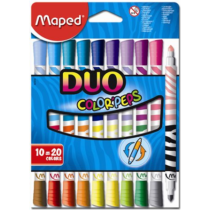 Filctoll készlet, kimosható, MAPED "Color`Peps Duo", 20 különböző szín