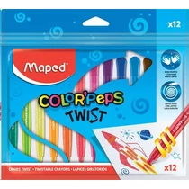 Zsírkréta, kitekerhető, MAPED "Color`Peps", 12 különböző szín