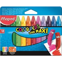 Zsírkréta, vastag, MAPED "Color`Peps MAXI Wax", 12 különböző szín
