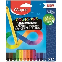 Színes ceruza készlet, háromszögletű, MAPED "Color`Peps INFINITY", 12 különböző szín