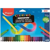 Színes ceruza készlet, háromszögletű, MAPED "Color`Peps INFINITY", 24 különböző szín