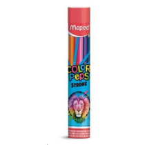 Színes ceruza készlet, háromszögletű, fémhengerben,  MAPED "Color`Peps Strong" 12 különböző szín