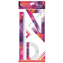 Vonalzókészlet, nagy, műanyag, 4 darabos, MAPED "Cosmic", vegyes színek