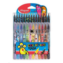 Filctoll és színes ceruza készlet, MAPED "Color`Peps Monster" 12+15 különböző szín