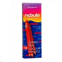 Színes ceruza, piros, jumbo háromszög, Nebulo, (12 db / rendelési egység)