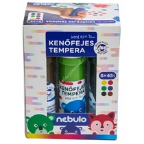Tempera készlet, kenőfejes, 45 ml, 6 színes, Nebulo (16)