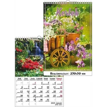 Falinaptár 23x33 cm spirálozott T-Calendar "Kertek"  2025