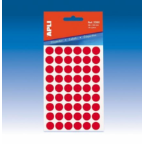 Etikett APLI 8 mm kör kézzel írható színes piros 288 etikett/csomag