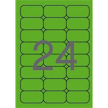Etikett, 64x33,9 mm, színes, kerekített sarkú, APLI, neon zöld, 480 etikett/csomag