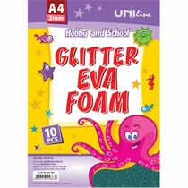 Dekorgumi A/4 csillámos Octopus kék