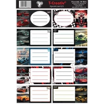 Füzetcímke 25 ív/csomag T-Creativ "Sportcars"