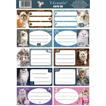 Füzetcímke 25 ív/csomag T-Creativ "Cats"