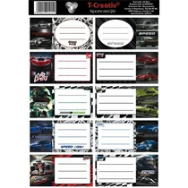Füzetcímke 25 ív/csomag T-Creativ "Sportcars"