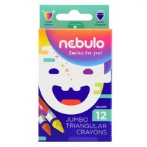 Zsírkréta készlet, jumbo háromszög, 12 színes, Nebulo (24)