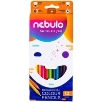 Színes ceruza készlet, hatszögletű, 12 színes, Nebulo (12)