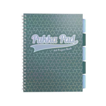 Spirálfüzet, A4, vonalas, 100 lap, PUKKA PAD "Glee project book", zöld