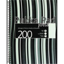 Spirálfüzet, A5, vonalas, 100 lap, PUKKA PAD "Stripe Jotta", fekete