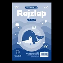 Rajzlap A4, félfamentes fóliázva Bálnás Bluering® 10 ív/csomag,