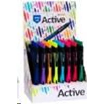 Golyóstoll S0117 ACTIVE, Easy Ink, kék íráskép, displayben, vegyes színű tolltest