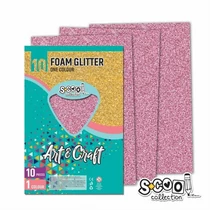 Dekorgumi-hab glitteres S-CooL SC1216 Art&Craft A4 10ív pink