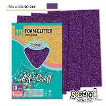 Dekorgumi-hab glitteres S-CooL SC1225 Art&Craft A4 10ív lila